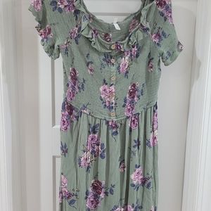 Green flower dress